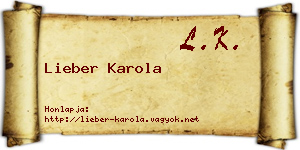Lieber Karola névjegykártya